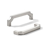 khtumeware 2-Pack 3-3/4 Inch Square Brushed Satin Nickel Cabinet Pulls, Solid Zinc Alloy Heavy-Duty Handles for Kitchen/Bathroom