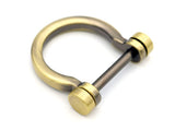 CRAFTMEMORE DRings Screw in Shackle Horseshoe D Ring DIY Key Holder Purse Accessory for 3/4 Inch Strap 4 pcs(Brushed Brass)