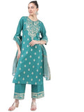 Ketch Women's Polyester Kurta Set (KHK3000273_Green