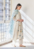 Anni Designer Women'S Rayon Viscose Printed Straight Kurta With Pant & Dupatta (Verdant Cream_Xxl_Cream_Xx-Large),Cream,2XL,Rayon,Regular,