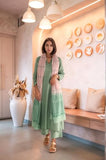 Gosriki Women'S Rayon Viscose Solid Straight Kurta With Pant & Dupatta (Paradise Pista-Vks01-Gs_L_Pista_Large),Green,,B0F6NLR44J