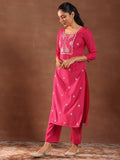 Libas Women'S Silk Blend Kurta Set (Gs1033 Pink 2Xl