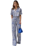 Leriya Fashion Women's Rayon Geometric Regular Dress (LF-W1872&TR920_Blue_L),Blue