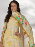 Libas Women'S Silk Blend Kurta Set (49255_Beige Beige M