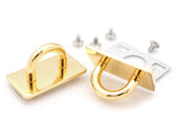 CRAFTMEMORE 2sets Rectangle Plate with 5/8 DRing Screwback Bridge Connector Hanger for Purse Decorative Collar Choker Accessor