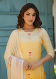 Fabnex Kurta Set For Women | Women Kurta Set | Women Kurta Sets Kurtis | Women Kurta Pant Set (K-102-Yellow-Xl)