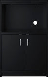 Summit Appliance CWM1ADA 2-Door Microwave Cabinet, Black; ADA Compliant Height; 2-Door Cabinet with Removable Shelving; 12.5 H x