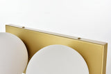 Living District Jaylin 2-Light Iron & Glass Bath Sconce In Black/Frosted White