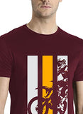 Adro Men'S Bike Rider Printed Cotton T-Shirt (Rn22-2-Bik-Mr_Maroon_M)