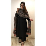 Anni Designer Women'S Rayon Viscose Anarkali Solid Kurta With Pant & Dupatta (Avantika Black-Vks01_L_Black_Large),Black,L,,,
