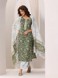 Libas Women'S Cotton Kurta Sets (400081O_Green_L)