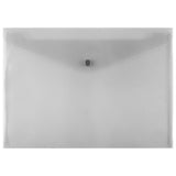 JAM PAPER Plastic Envelopes with Snap Closure - Letter Booklet - 9 3/4 x 13 - Smoke Gray Grid - 12/Pack