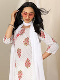 Libas Women'S Pure Cotton Kurta Sets (99313_White_M)