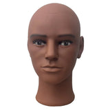 Ruilong Bald Mannequin Head Male Head, Professional Cosmetology for Wig Making or Hat Glasses Display Model Head Brown Color