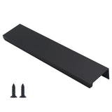HANIHUA 20 Pack Black Kitchen Cabinet Handles, Modern Finger Pulls for Cabinets 5.9inch/150mm Length, Matte Black Edge Cabinet P