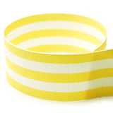 5/8 Yellow & White Taffy Striped Grosgrain Ribbon - 100 Yards - USA | American Made