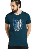 Adro Mens Attack On Titan Cotton T-Shirt (2Xl, Steel Blue)