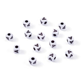 240pcs Opaque Acrylic Letter A Cube Beads White Plastic Alphabet Loose Spacer Square Beads 4-5mm for DIY Name Bracelet Necklace