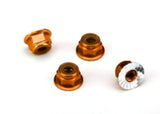 Traxxas 1747T - Aluminum Flanged Nuts, Serrated, 4mm (4)