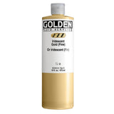Fluid Acrylics by GOLDEN, Iridescent Gold (Fine), 16 fl. oz. Bottle, Professional Acrylic Paint, SemiTransparent