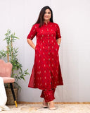 Gosriki Women'S Rayon Viscose A-Line Printed Kurta With Pant (Vibha Red-Vks01-Gs_S_Red_Small),Red,,B0F48ZJJ8C