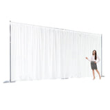 Urby Two Layers Backdrop Made with One Piece Chiffon Tulle & Polyester for Professional Extra Wide Blackout Curtains (White, 20