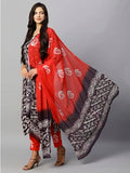 Anni Designer Women'S Cotton Blend Straight Printed Kurta With Pant & Dupatta (Sukar Blue-Nw_S_Brown_Small),Brown,S,Cotton Blend,ANNI DESIGNER Women's Cotton Blend Straight Printed Kurta with Pant & Dupatta (Sukar Blue-NW),