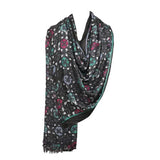 Cashmere Craft Black Multi 100% Viscose Scarf (70X180 Cm)
