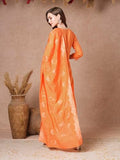 Gosriki Women'S Rayon Blend Embroidered Straight Kurta With Pant & Dupatta (Puneeta Orange-Vks01-Gs_L_Orange_Large),Orange,,B0DRNNJ64Q