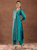 Libas Women'S Chanderi Silk Kurta Set (49433 Teal 2Xl