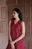 Gosriki Women'S Rayon Viscose Printed A-Line Kurta With Pant (Dhyana Maroon-Gs_Xl_Maroon_X-Large),Maroon,,B0F6NNFK1J