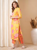 Gosriki Women'S Rayon Blend Straight Printed Kurta With Pant (Kalol Yellow-Vks01-Gs_Xxl_Yellow_Xx-Large),Yellow,2,B0DBM3JHMV