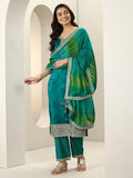 Libas Women'S Silk Chiffon Kurta Sets (99266_Green_M)