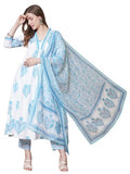 Gosriki Women'S Rayon Blend Anarkali Printed Kurta With Pant & Dupatta (Rayka White-Vks03-Gs_Xxl_White_Xx-Large),White,2,B0DGQR1S1D