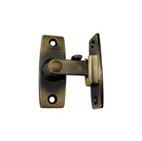 QCAA 2.5 Heavy Forged Solid Brass Door Latch, 90 Degree Right Angle Door Latch Buckle for Doors & Windows, Antique Brass, 1 Pack
