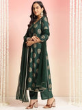 Gosriki Women'S Rayon Blend Printed Straight Kurta With Pant & Dupatta (Jubal Green-Gs_S_Green_Small),GREEN,,B0DT752G4L