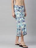 Enamor Essentials Women's Slim Fit Mid Rise Crop Length Soft & Drapey Stretch Viscose Culottes with Smart Side Slits - EA64(EA64-Bali Pixel Aop-XL),Bali Pixel Aop