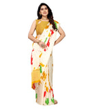 Satrani Womens Satin Saree (1572S7510NA_White & Mustard & Multi5)