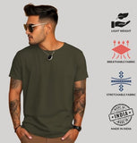 ADRO T Shirts Pack of 2 Mens Tshirts Cotton T Shirts for Men Tshirt T-Shirts Combo T Shirts Tshirts for Men Plain Solid Tshirts Olive Purple Tshirt for Men RCM2-PLN-OL-PU-M,Olive,Purple