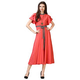 OOMPH! Women's Western & Fusion wear Midi Dresses for Women Beach Pink - md66,Blush Pink