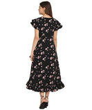 Oomph! Women'S Western & Fusion Wear Wrap Midi Dresses For Women Black - Md158,Jet BlackApparel,S