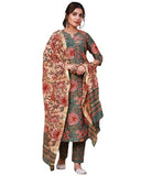 Anni Designer Women'S Rayon Blend Printed Straight Kurta With Pant & Dupatta (Fta Green-Nrk_L_Green_Large),Green,L
