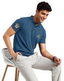Eyebogler Regular Fit Mens Polo Neck Half Sleeve Soild Casual Tshirt,Light Air Force BlueApparel,XL