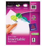 Insertable Style Edge Tab Plastic Dividers, 8Tab, Letter