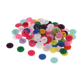 Merishopp 5X100 Candy Color 2 Holes Round Resin Button For Sewing Craft Scrapbook 1Cm