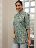 Libas Women'S Silk Blend Printed Straight Kurtis (58160O_Green Green L