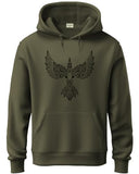 Adro Men'S Cotton Neck Hooded Sweatshirt (H24-Bird-Ol_Olive