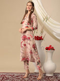 Anni Designer Women'S Cotton Blend Straight Printed Kurta With Pant (Theo Beige_Xxl_Beige_Xx-Large),Beige,2XL,Cotton Blend,Casual,