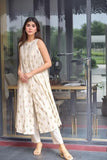 Gosriki Women'S Rayon Viscose Printed A-Line Kurta With Pant (Balari Cream-Vks01-Gs_L_Cream_Large),Cream,,B0F8Q8F46V