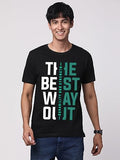 Adro Motivational Quote Printed T-Shirt For Men - 100% Cotton, Regular Fit, Soft Breathable Fabric. (Rn23-M-Best-Bl_Black_2Xl)